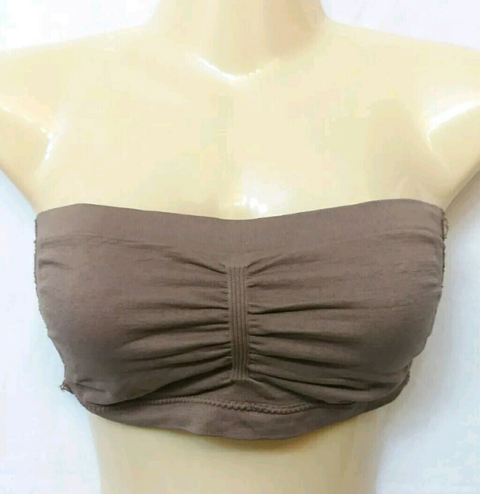 Coobie Mocha Strapless Lace Back Bandeau Bra - Picture 1 of 8